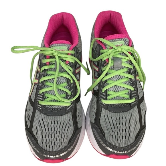 ASICS SHOES Running Athletic Sneakers Dynamic Duomax Grey Pink Size 10 - Picture 4 of 13